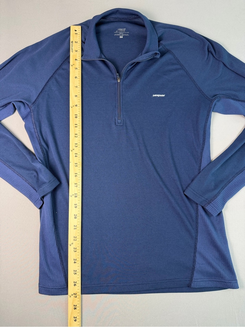 Mens Patagonia Capilene Navy Blue Half-Zip Performance Top Base Layer Large - Picture 5 of 7